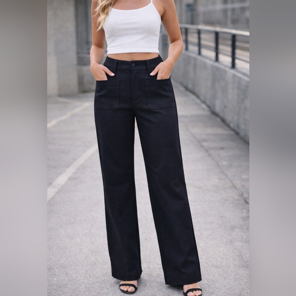 Women's Black Straight-Leg Pants